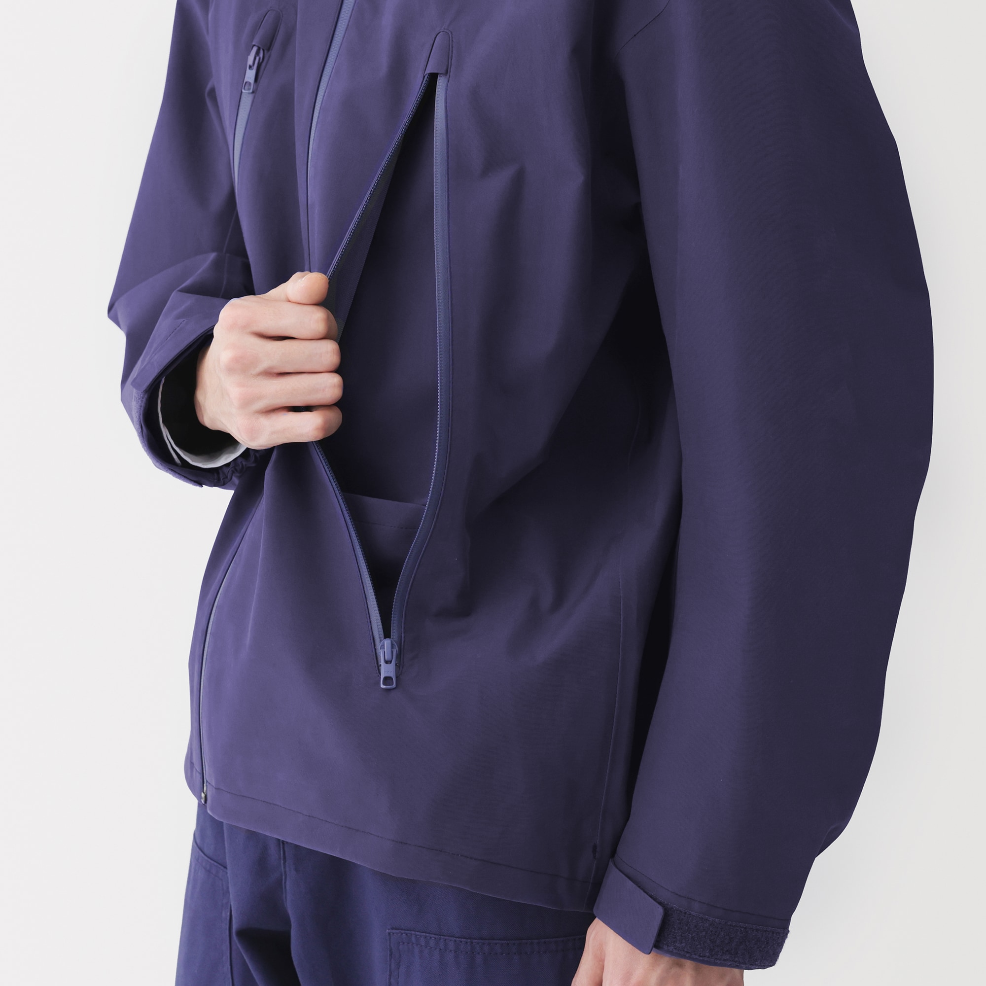 紳士 透湿撥水コットンナイロン フードブルゾン | 無印良品