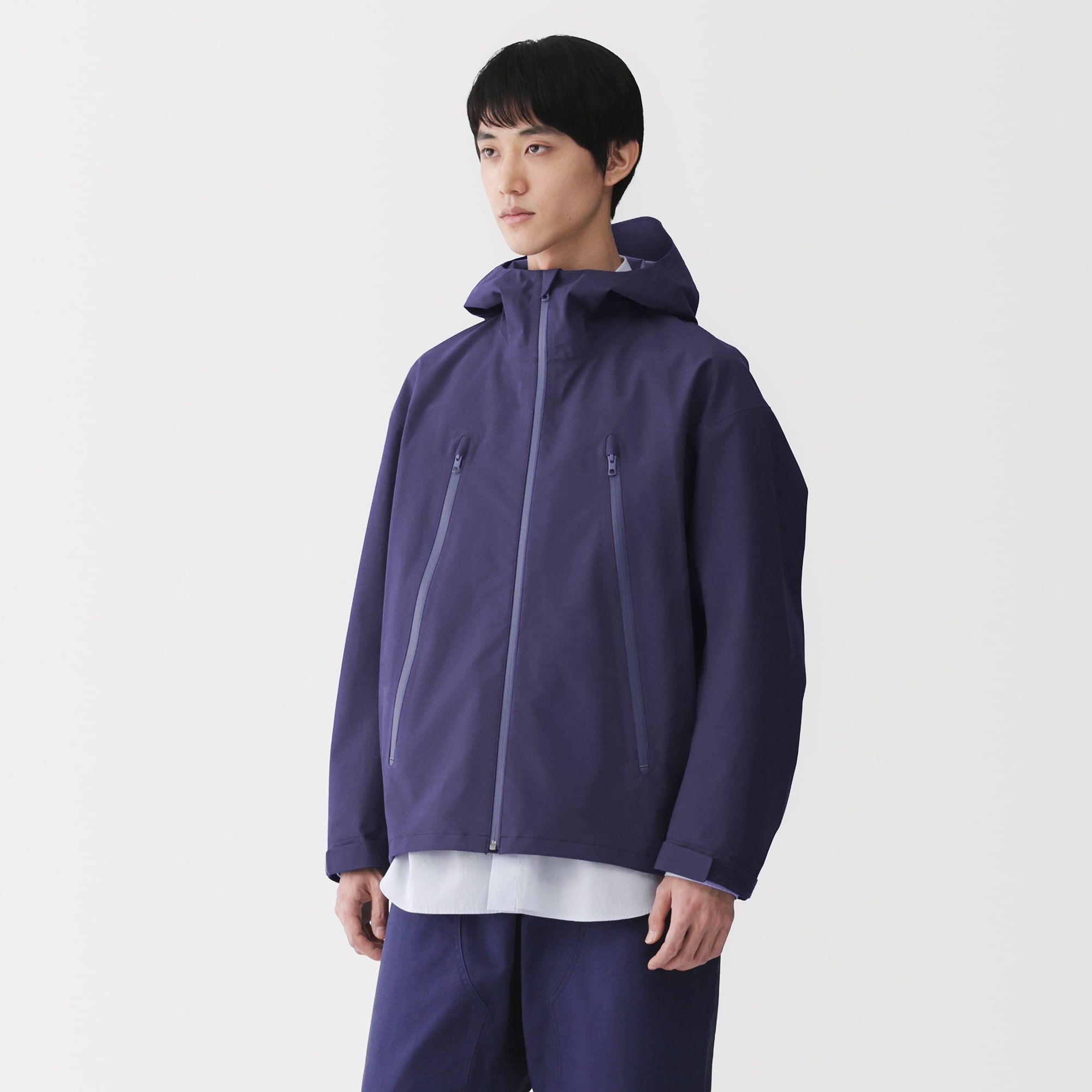 紳士 透湿撥水コットンナイロン フードブルゾン | 無印良品