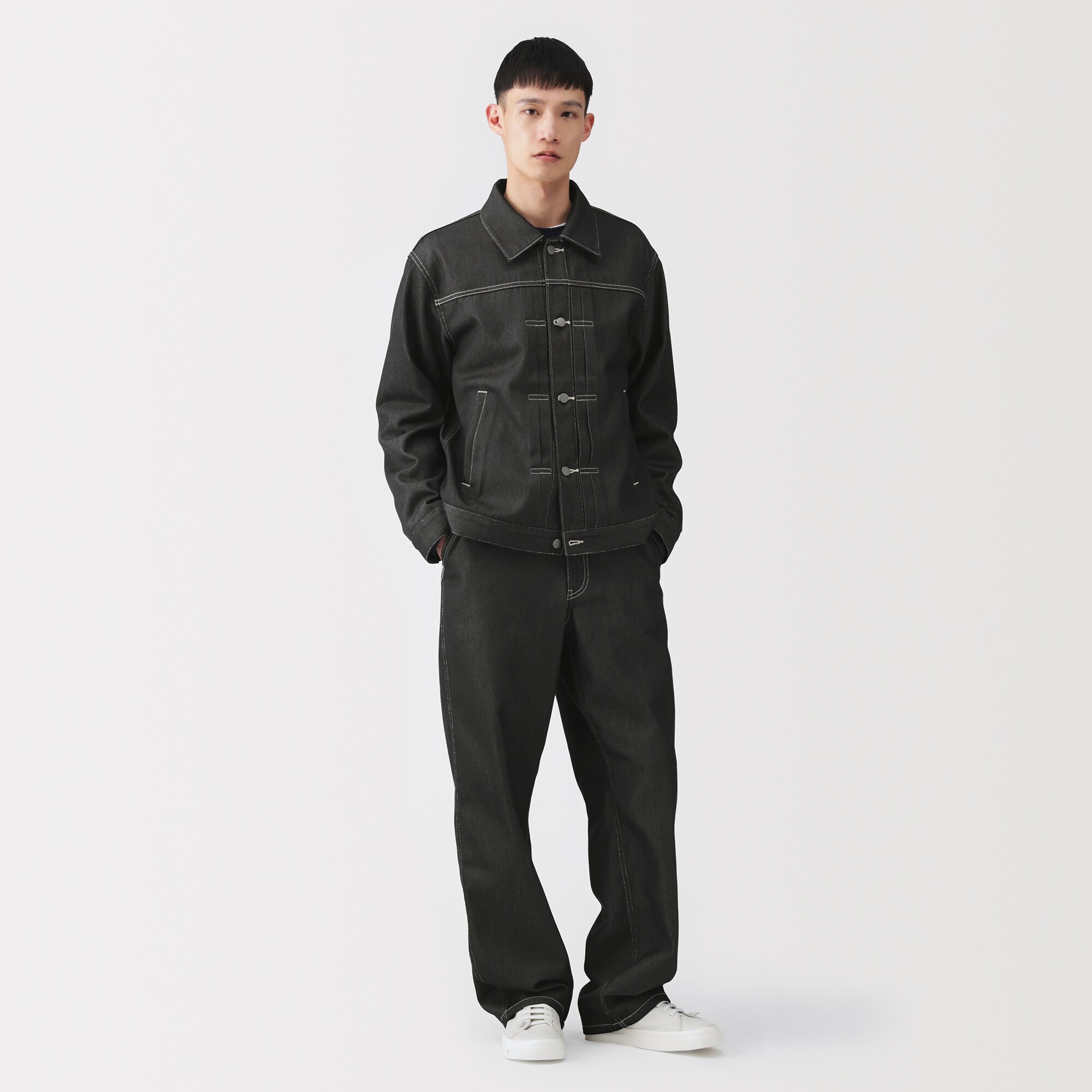 MUJI Labo 紳士 再生ポリエステルデニムジャケットLサイズ 紳士 再生ポリエステルデニムジャケット | 無印良品