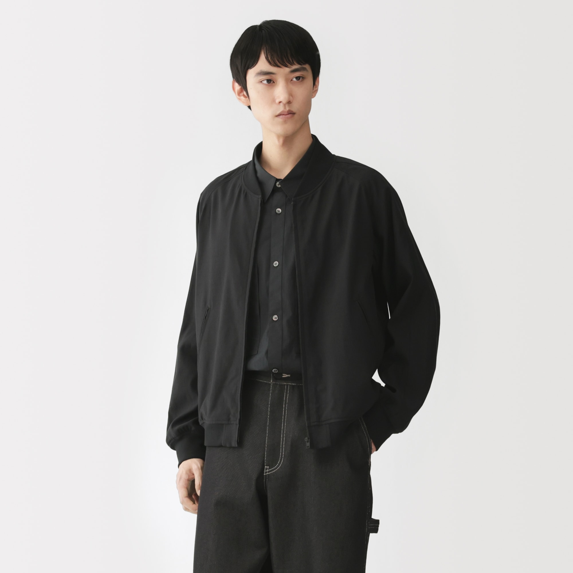 MUJI Labo 婦人　ユニフォーム素材で作ったショートブルゾン　L/黒 NEWoMan YOKOHAMA】MUJI Labo 2025 Autumn & Winter｜ 無印良品