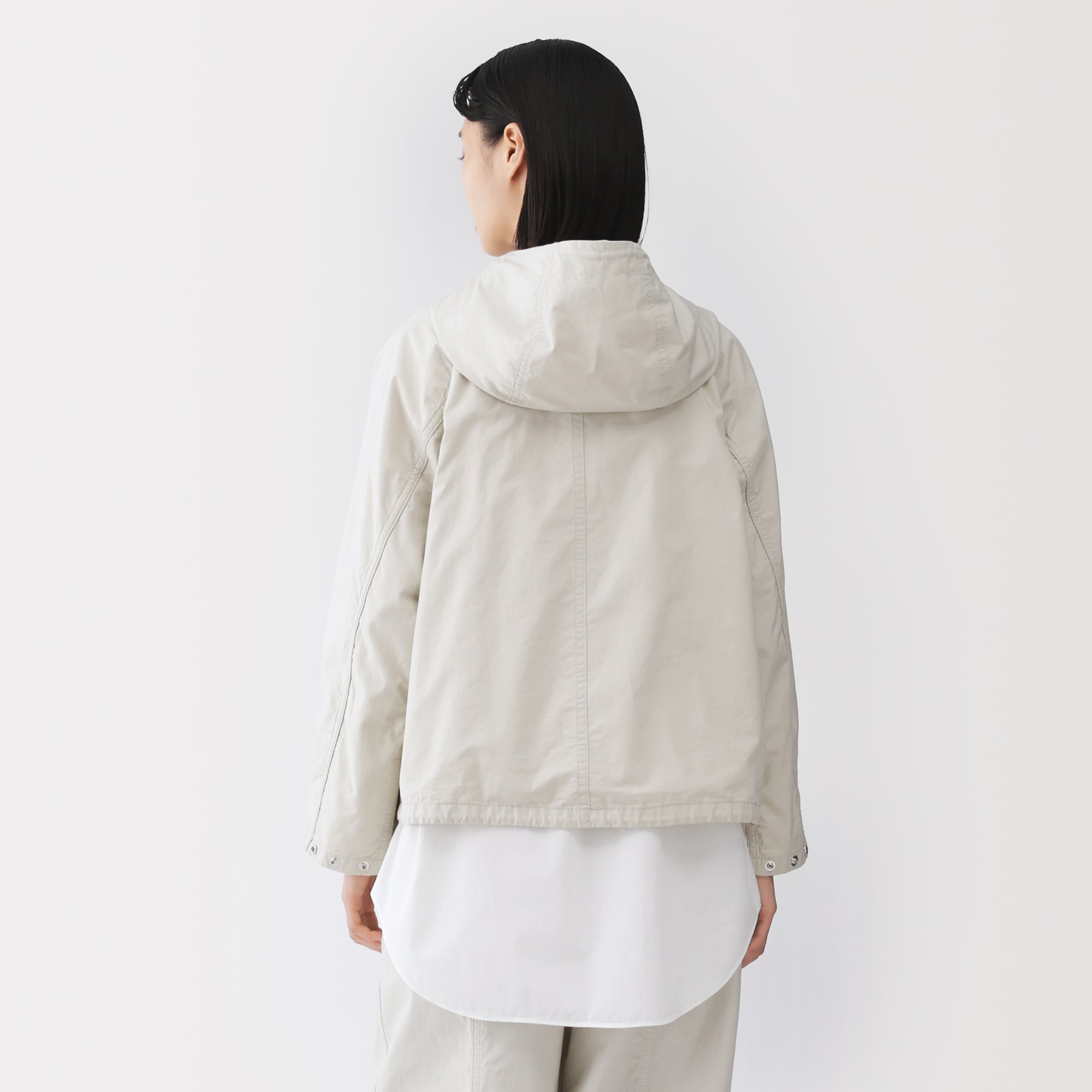 婦人　コットンライトキャンバス　フードブルゾン