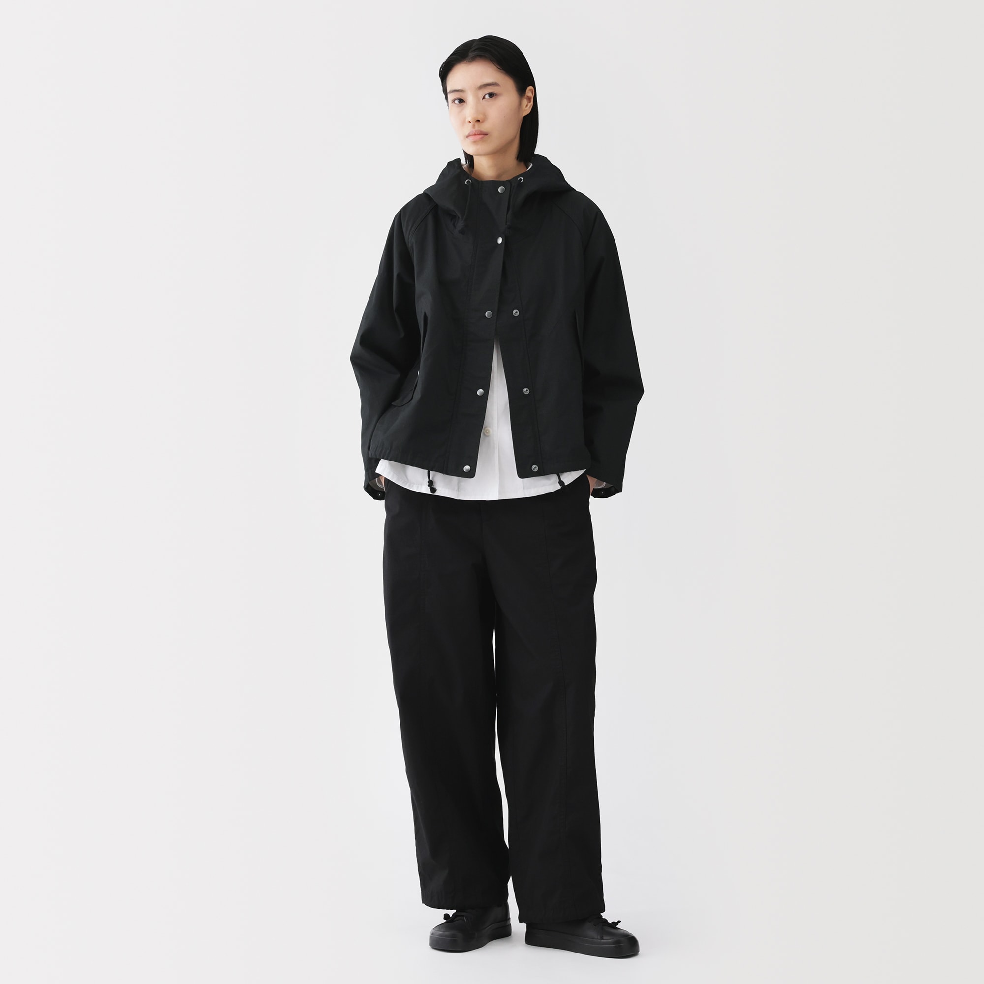 婦人　コットンライトキャンバス　フードブルゾン