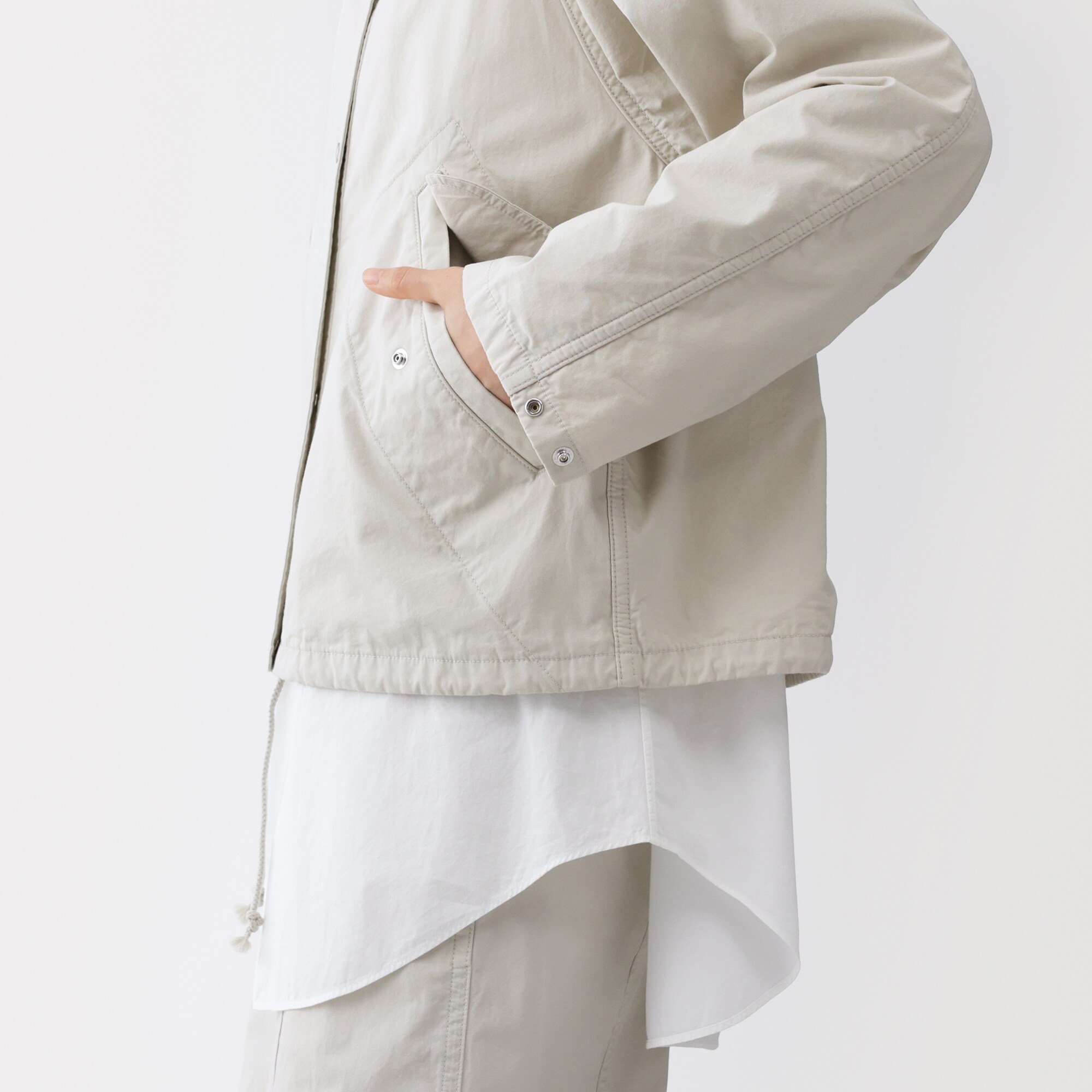 婦人　コットンライトキャンバス　フードブルゾン