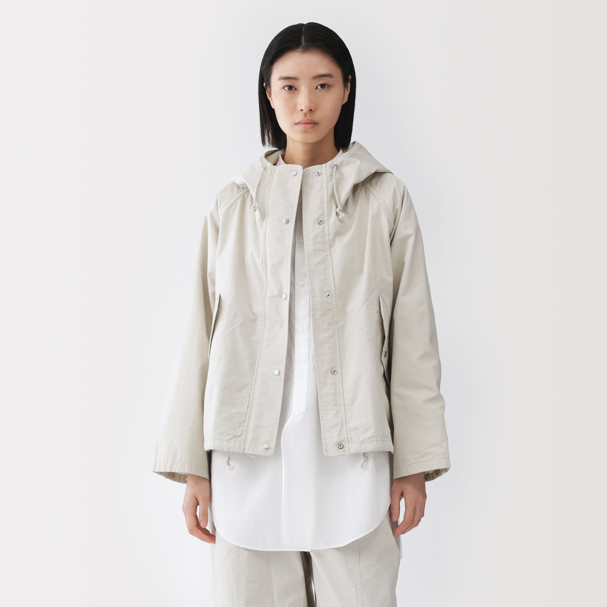 婦人　コットンライトキャンバス　フードブルゾン