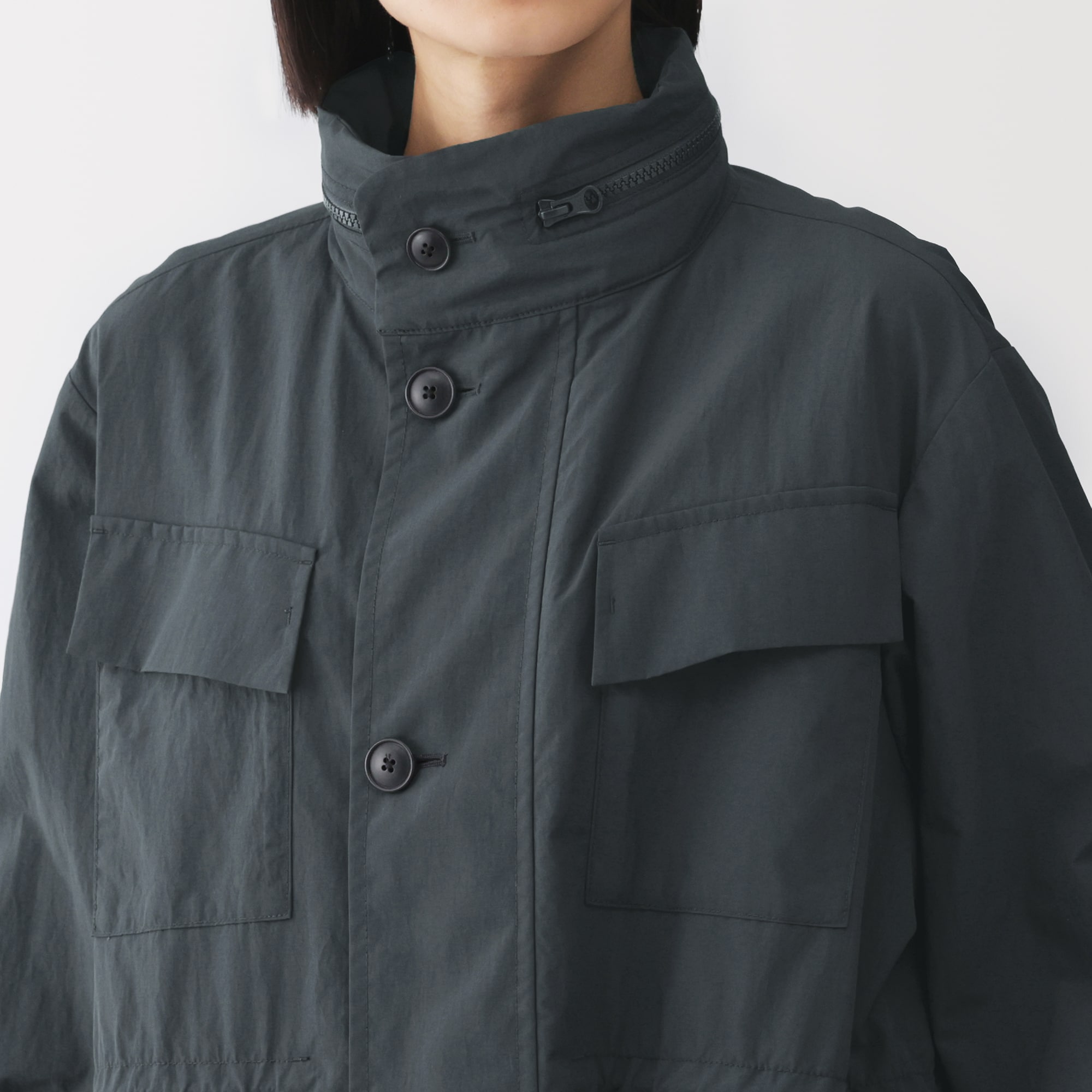 婦人　天然素材を原料に染色したワークブルゾン