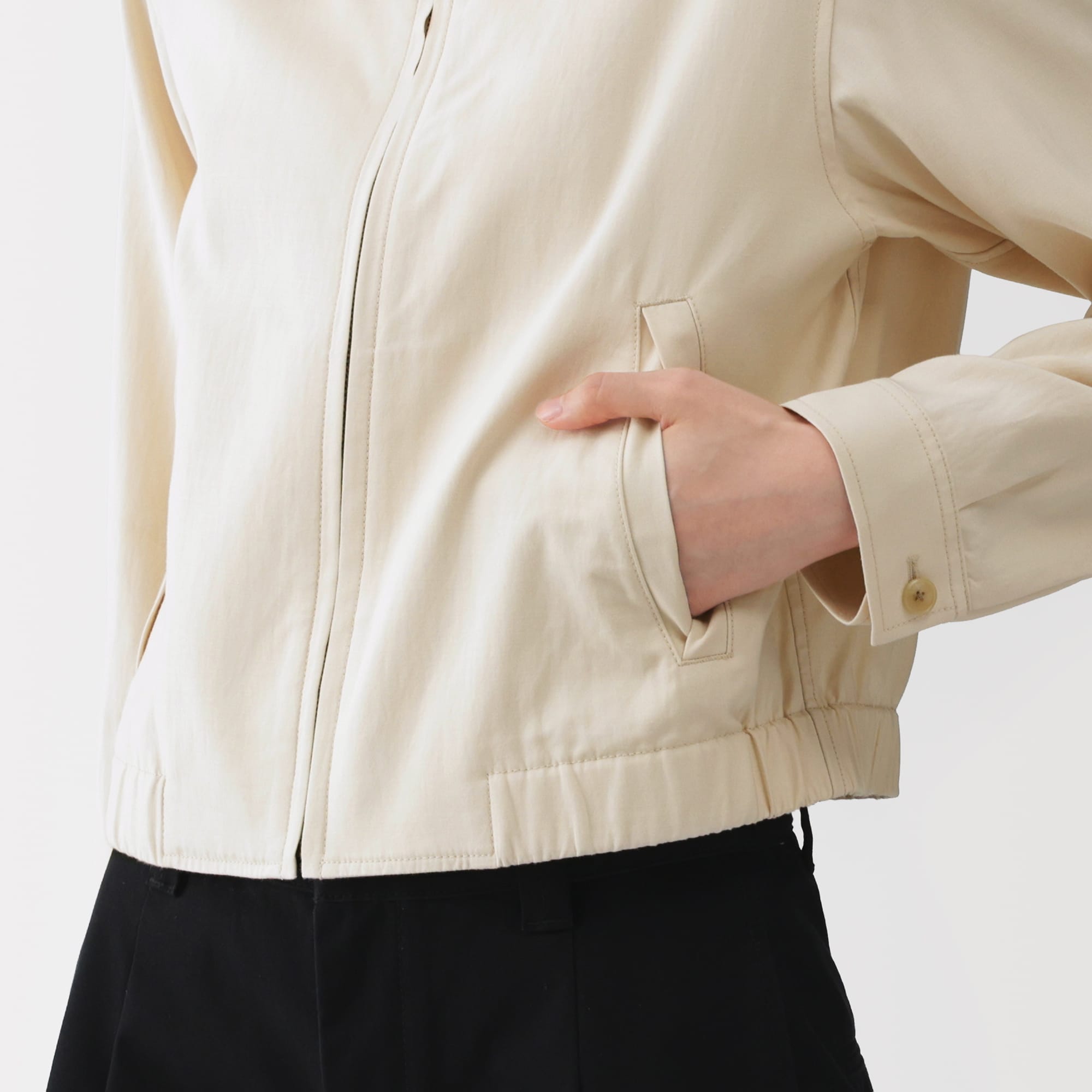 婦人 レーヨンコットン 襟付きショートブルゾン | 無印良品