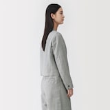 婦人　リネンコットンヘリンボーンショートジャケット