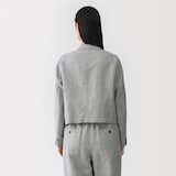 婦人　リネンコットンヘリンボーンショートジャケット
