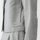 婦人　リネンコットンヘリンボーンショートジャケット