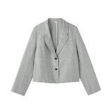 婦人　リネンコットンヘリンボーンショートジャケット