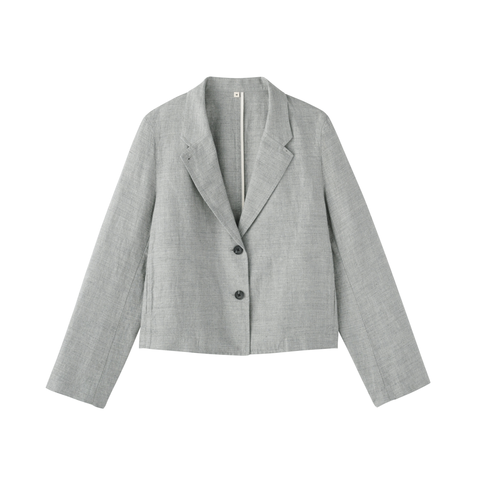 婦人　リネンコットンヘリンボーンショートジャケット
