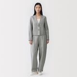 婦人　リネンコットンヘリンボーンショートジャケット