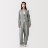 婦人　リネンコットンヘリンボーンショートジャケット