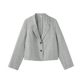 婦人　リネンコットンヘリンボーンショートジャケット