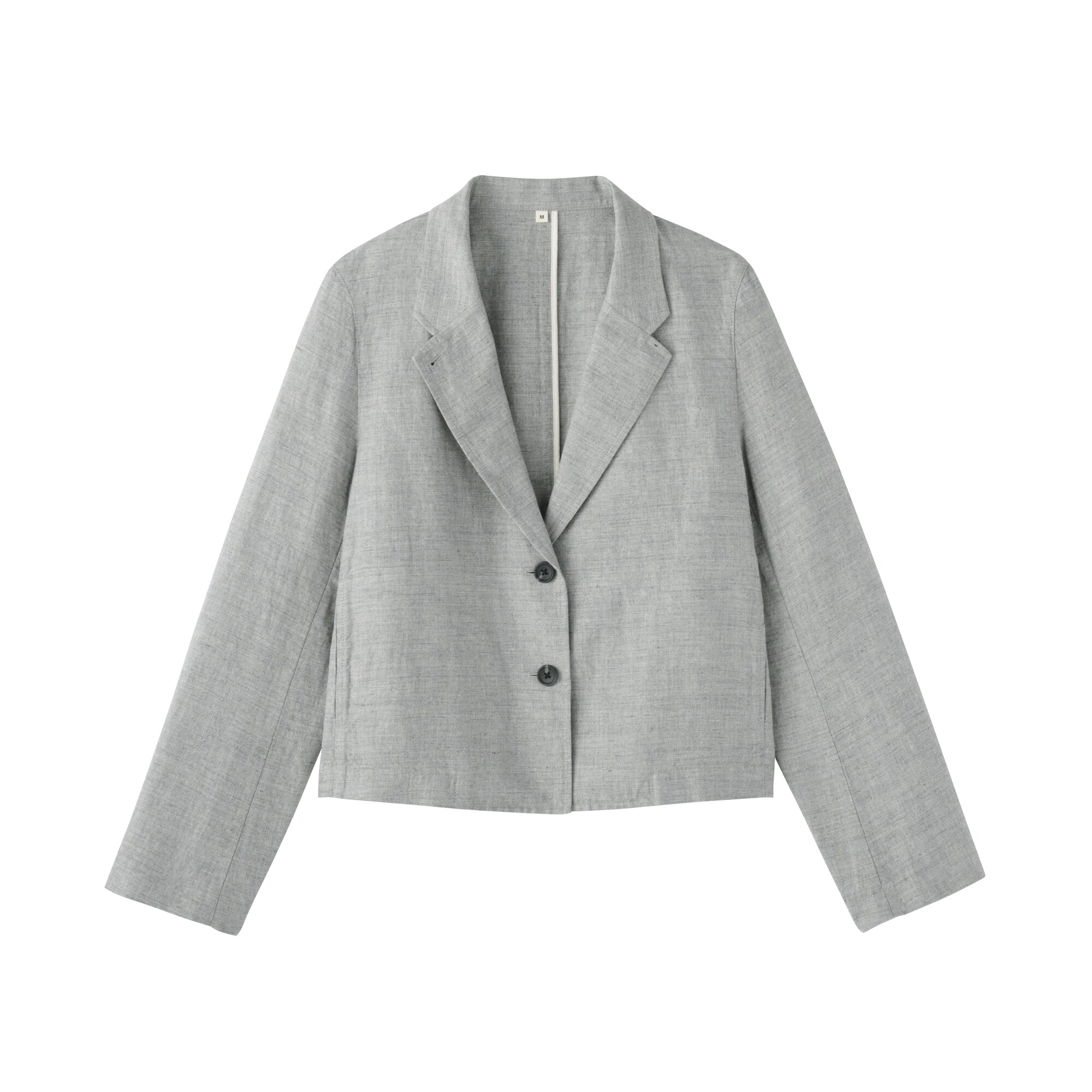 婦人　リネンコットンヘリンボーンショートジャケット