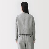 婦人　リネンコットンヘリンボーンショートジャケット
