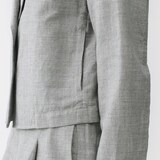 婦人　リネンコットンヘリンボーンショートジャケット