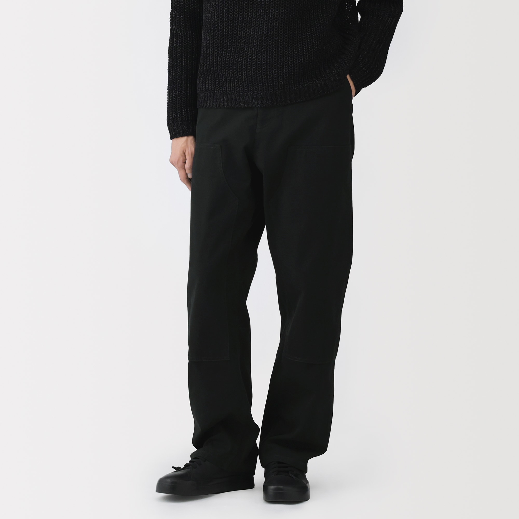 紳士　コットンキャンバス　ダブルニーパンツ