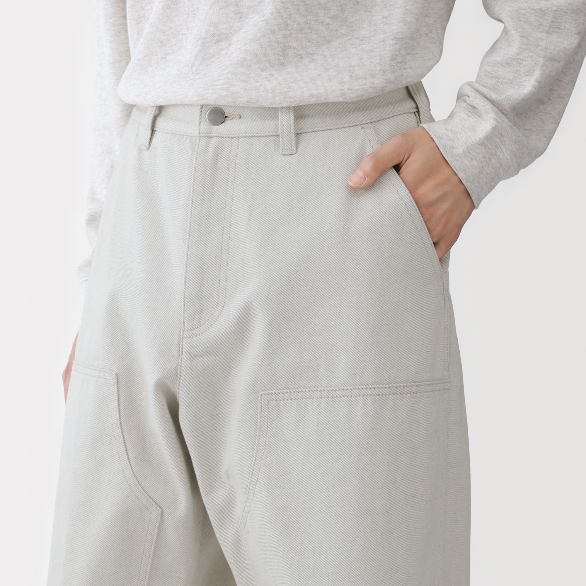 紳士　再生コットンダブルニーパンツ