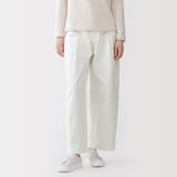 婦人　コットンキャンバス　タックバレルパンツ