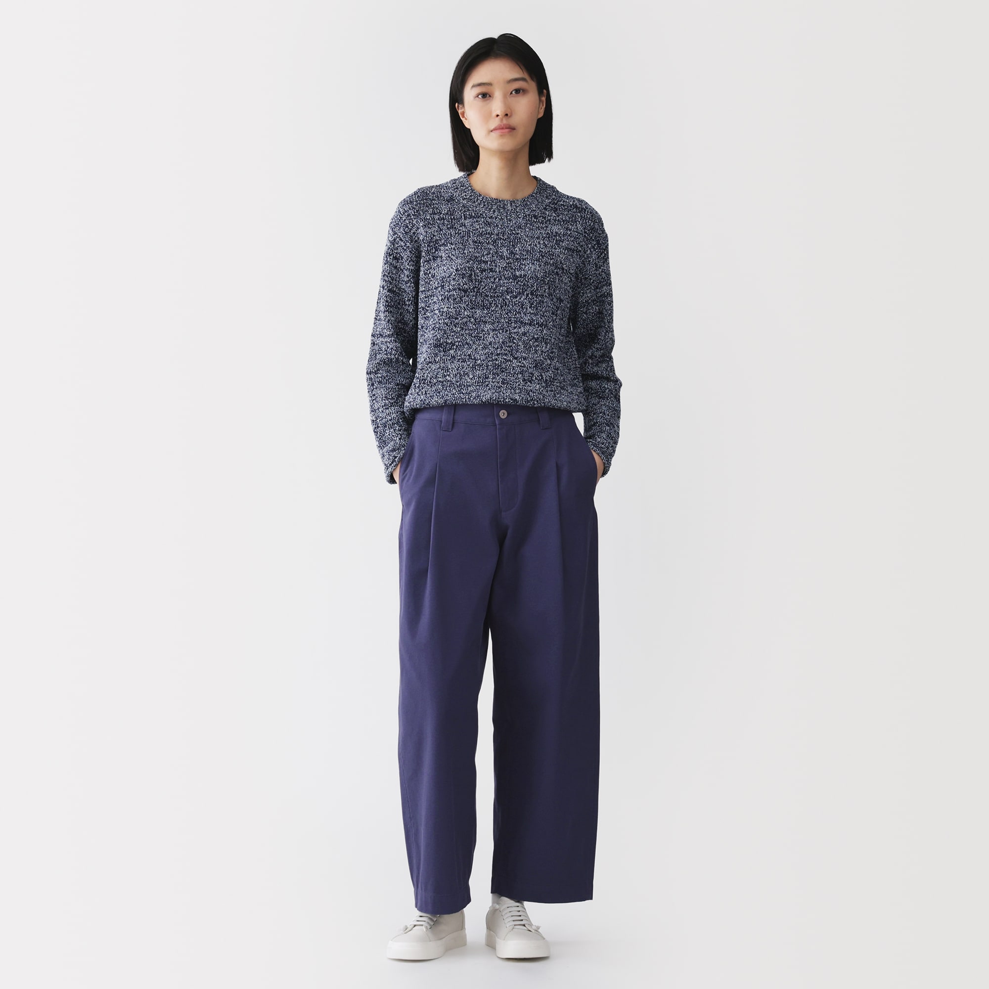 MUJI Labo ムジラボ　コットンキャンバスタックバレルパンツ 婦人 コットンキャンバス タックバレルパンツ | 無印良品