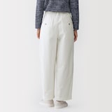 婦人　コットンキャンバス　タックバレルパンツ