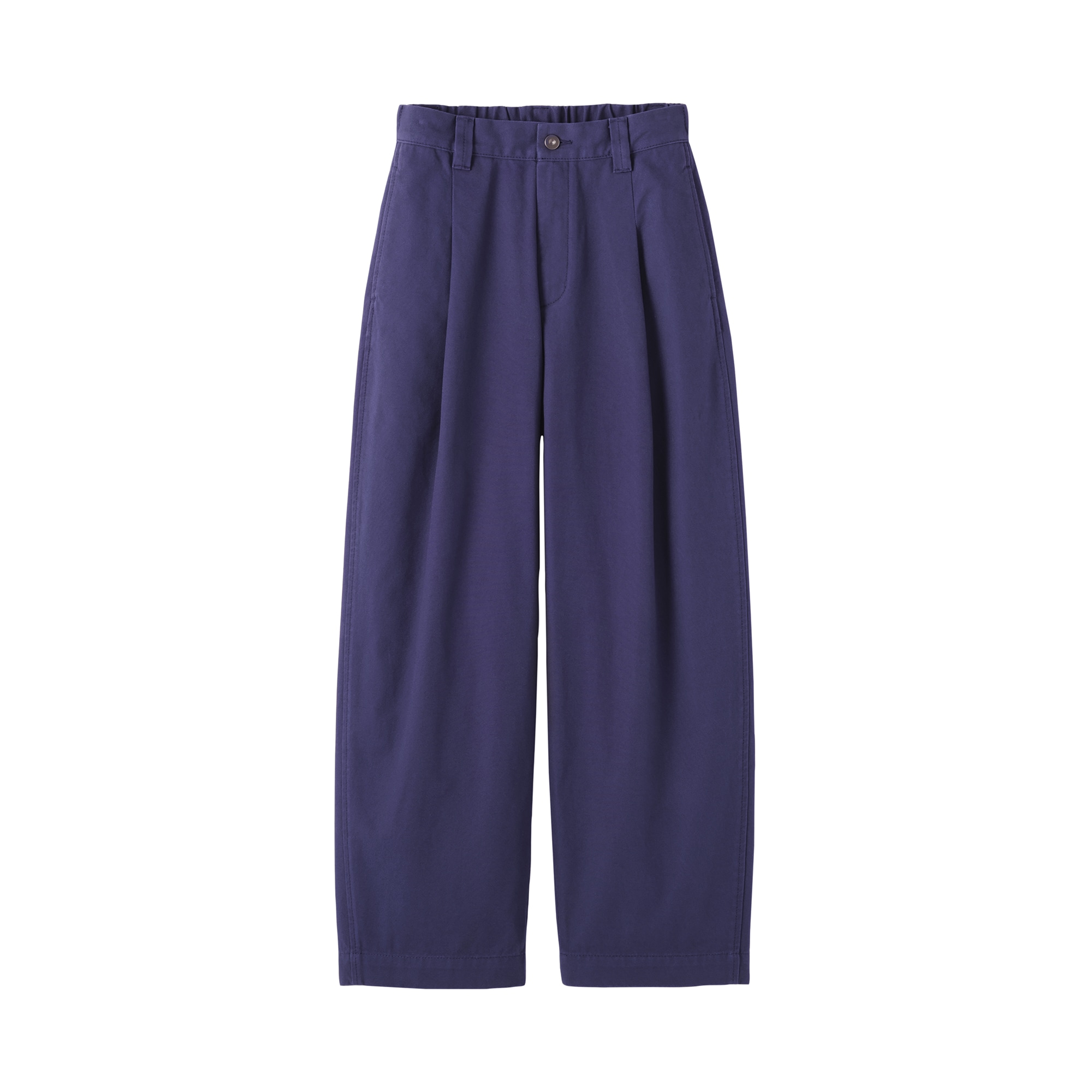 婦人　コットンキャンバス　タックバレルパンツ