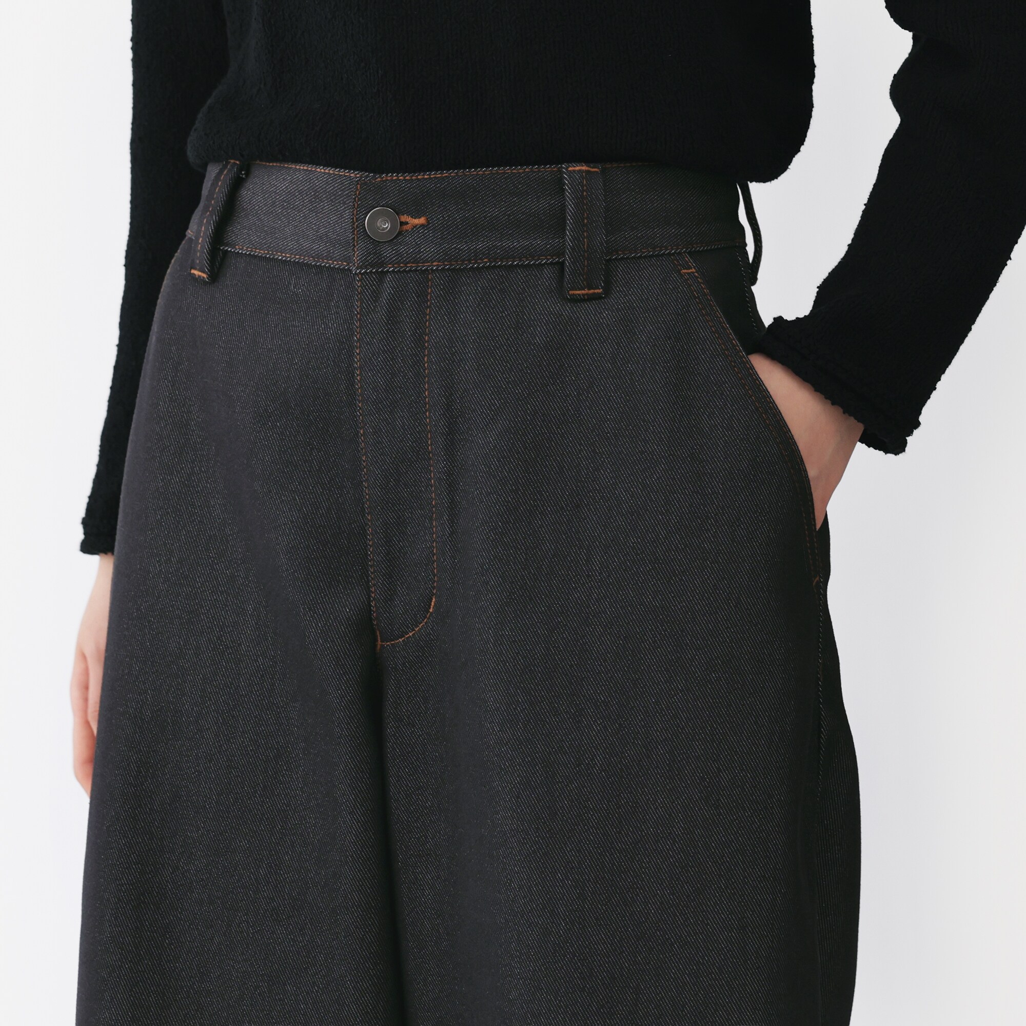 婦人 再生ポリエステルデニムバレルパンツ | 無印良品