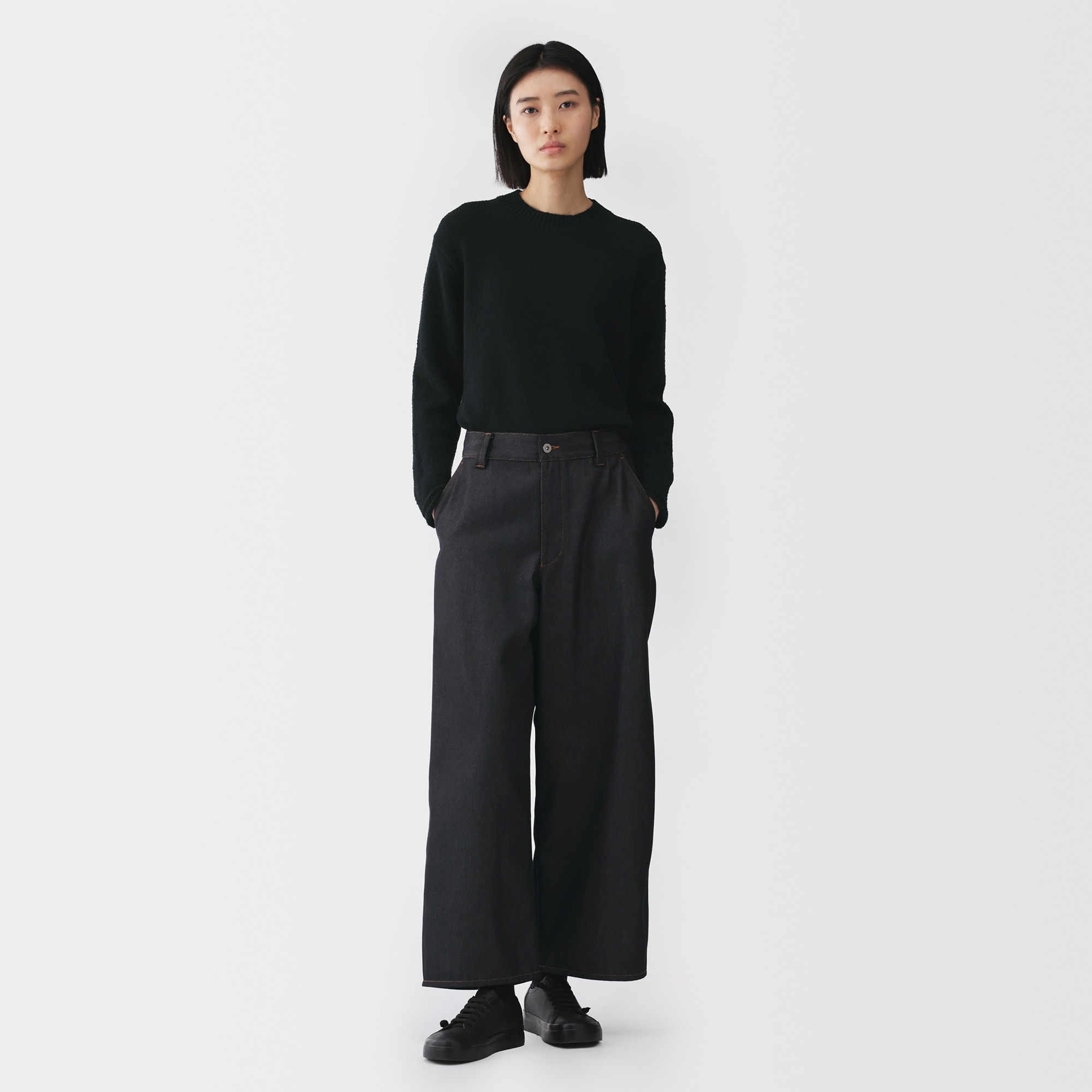 ニア様【✨新品✨】MUJI labo◎婦人　再生ポリエステル　デニムバレルパンツ 婦人 再生ポリエステルデニムバレルパンツ | 無印良品