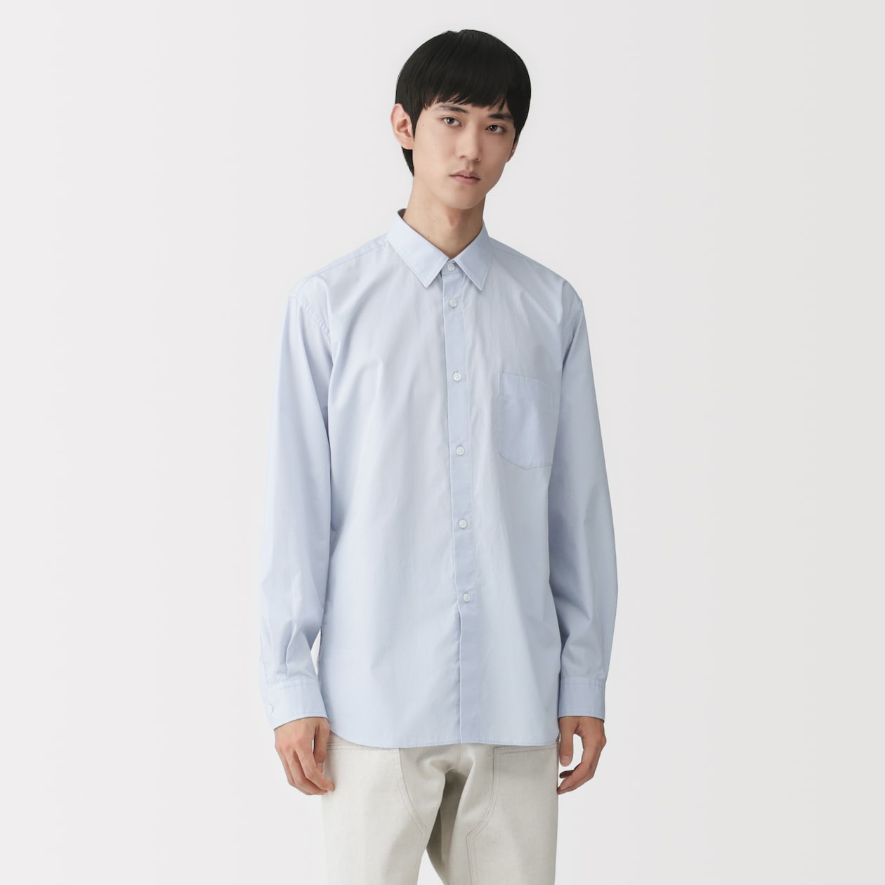 紳士　ポプリンレギュラーカラーシャツ