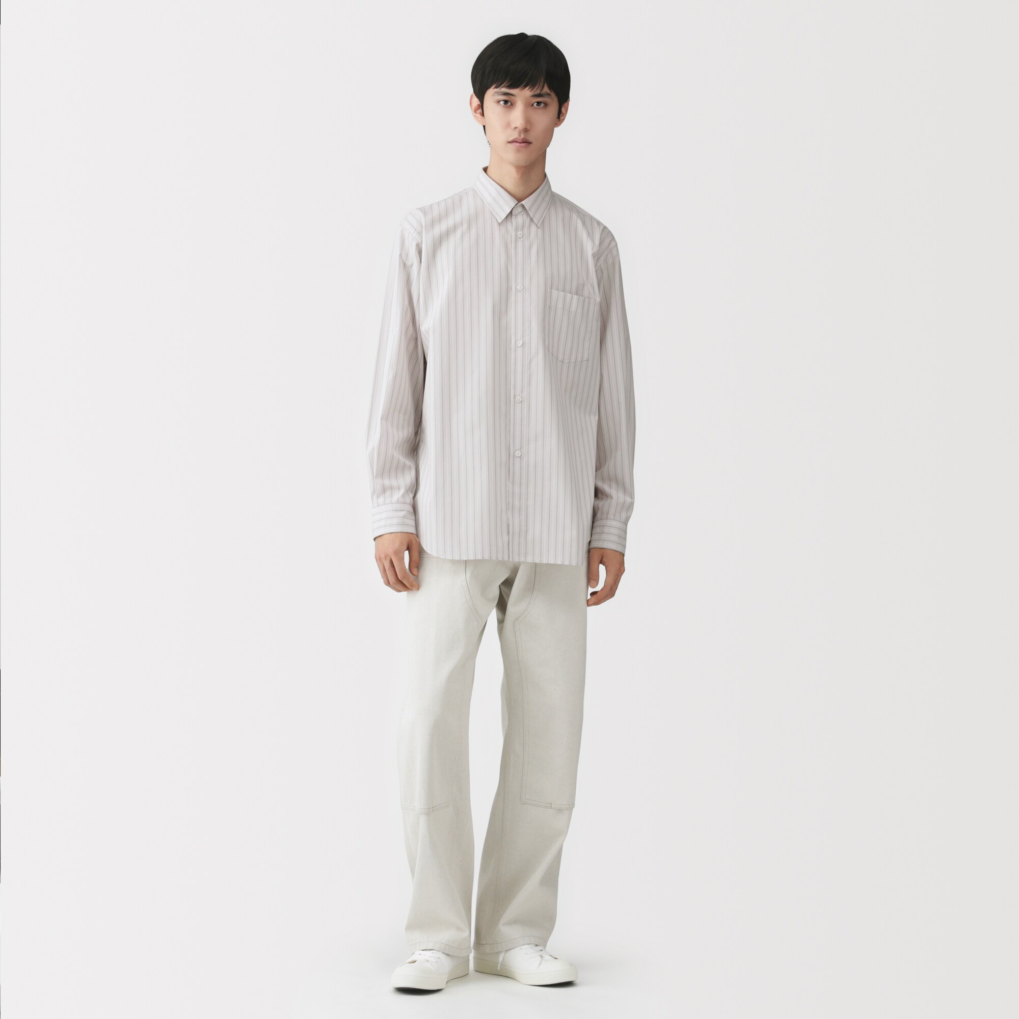 紳士　ポプリンレギュラーカラーシャツ