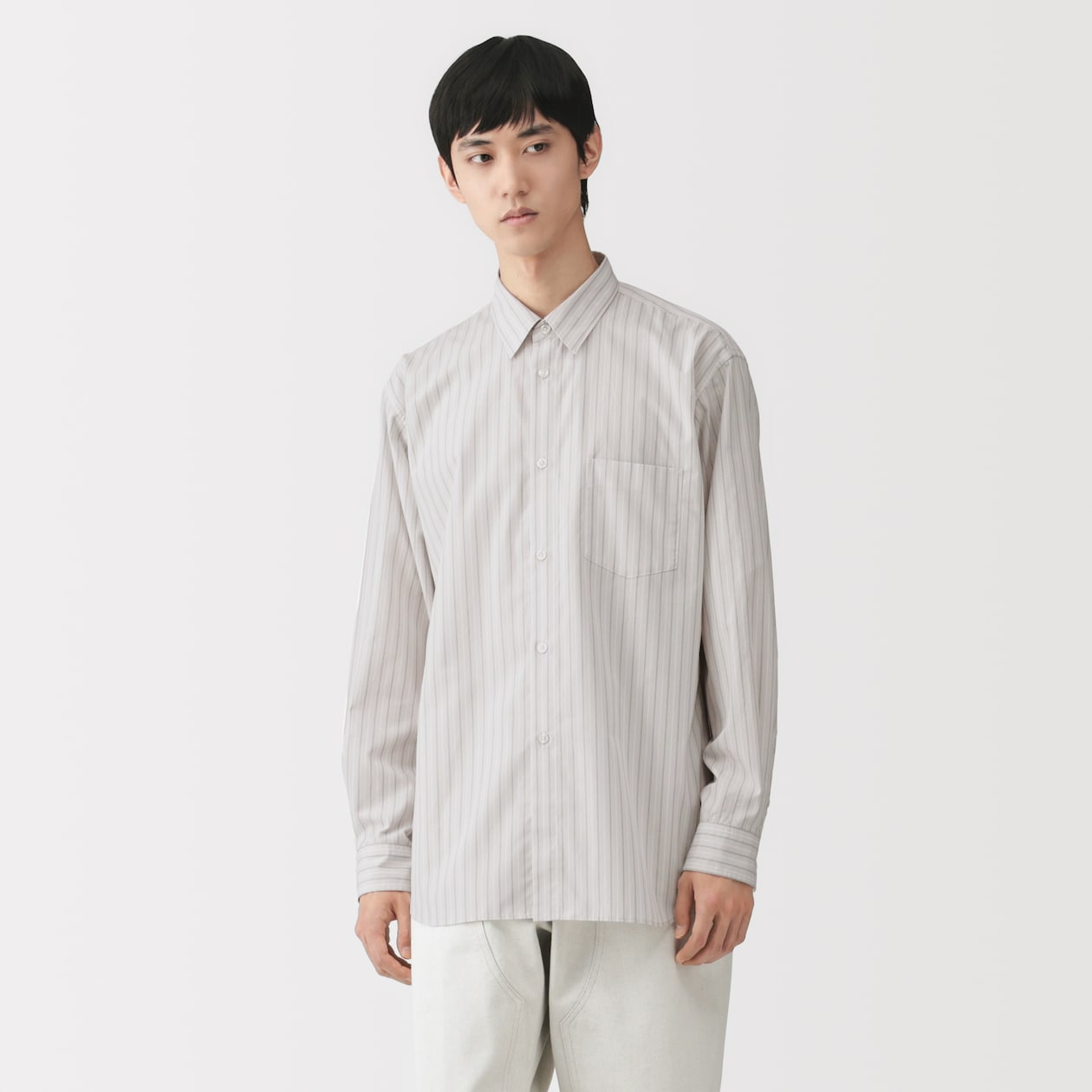 紳士　ポプリンレギュラーカラーシャツ