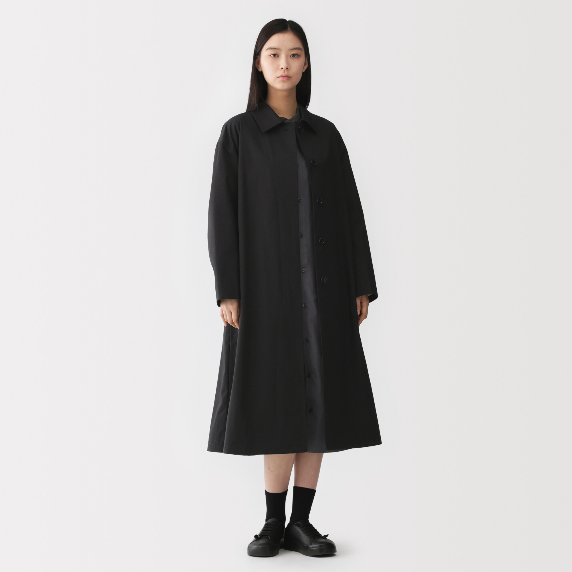 婦人　高密度コットンシングルブレストコート