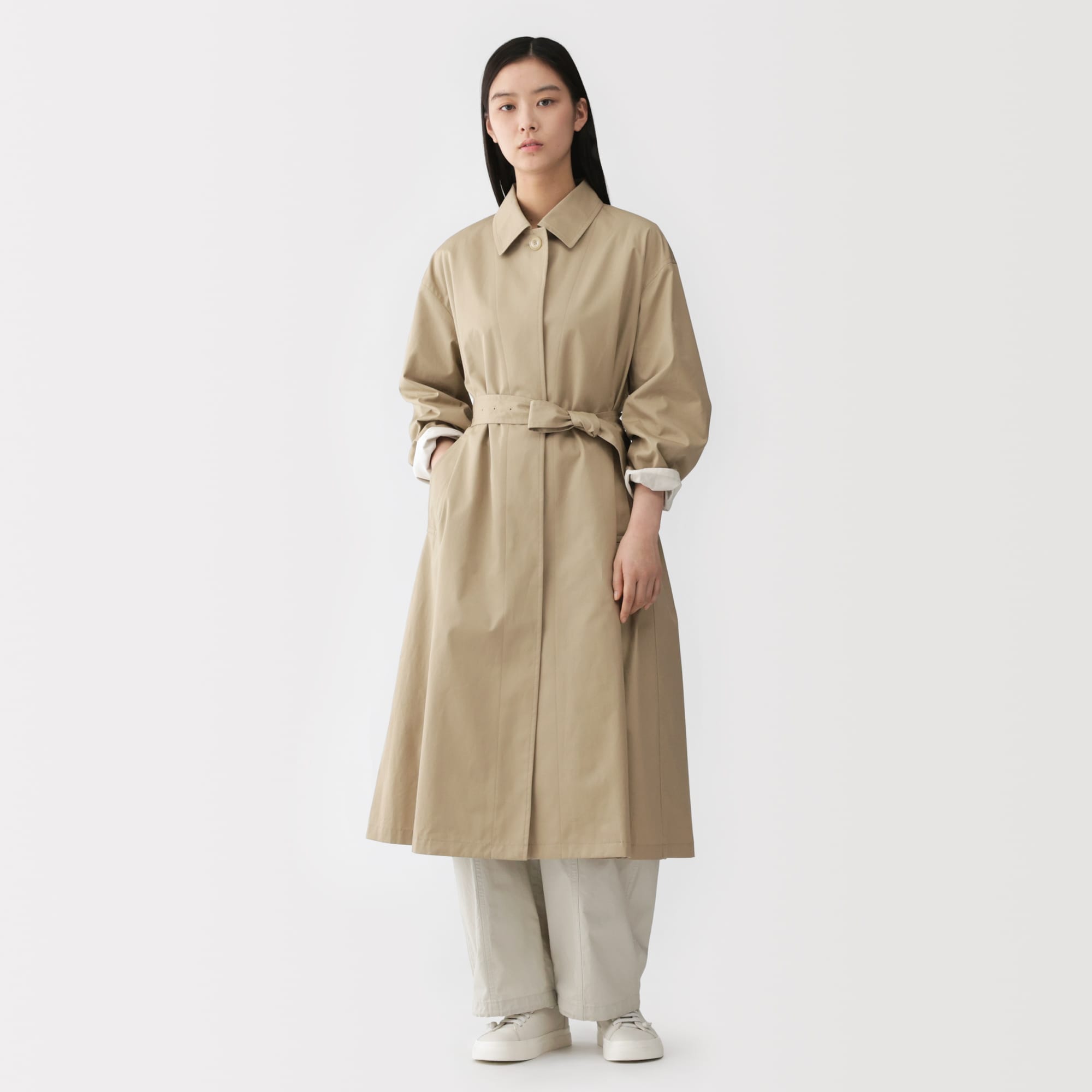 婦人 高密度コットンシングルブレストコート | 無印良品