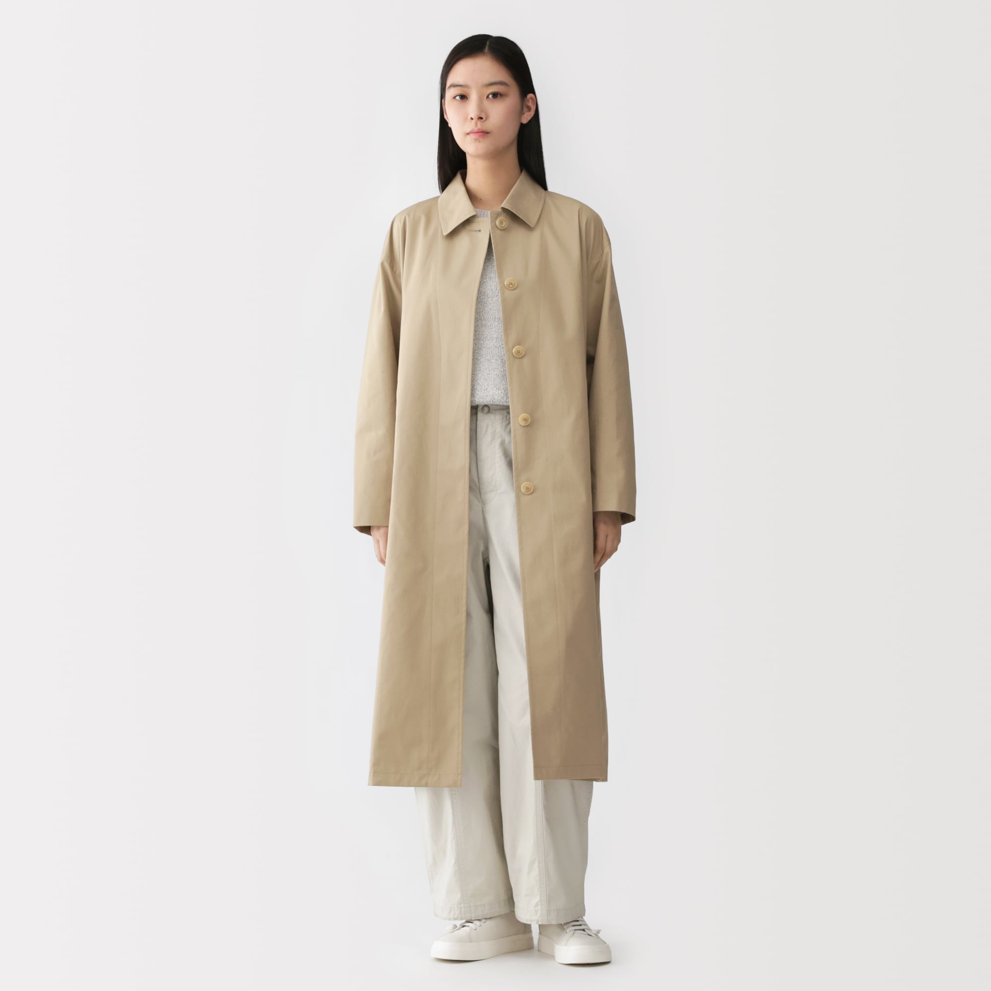 婦人 高密度コットンシングルブレストコート | 無印良品