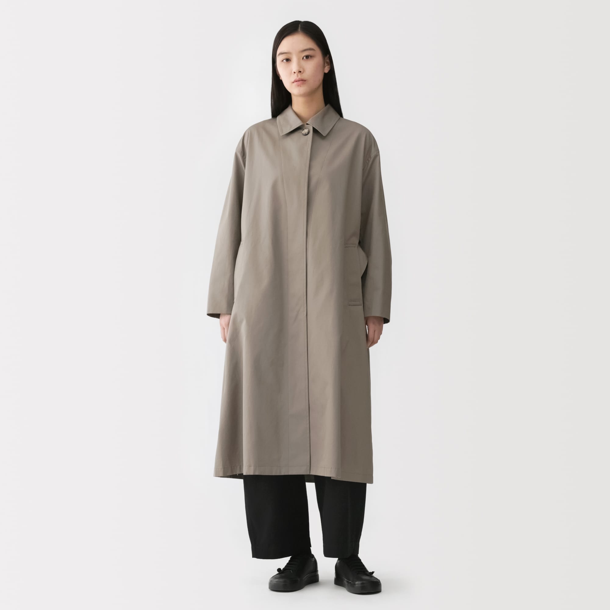 婦人　高密度コットンシングルブレストコート