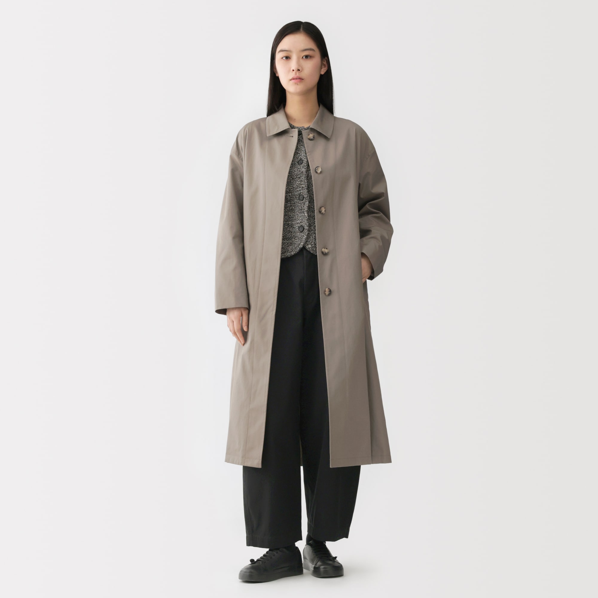 婦人　高密度コットンシングルブレストコート