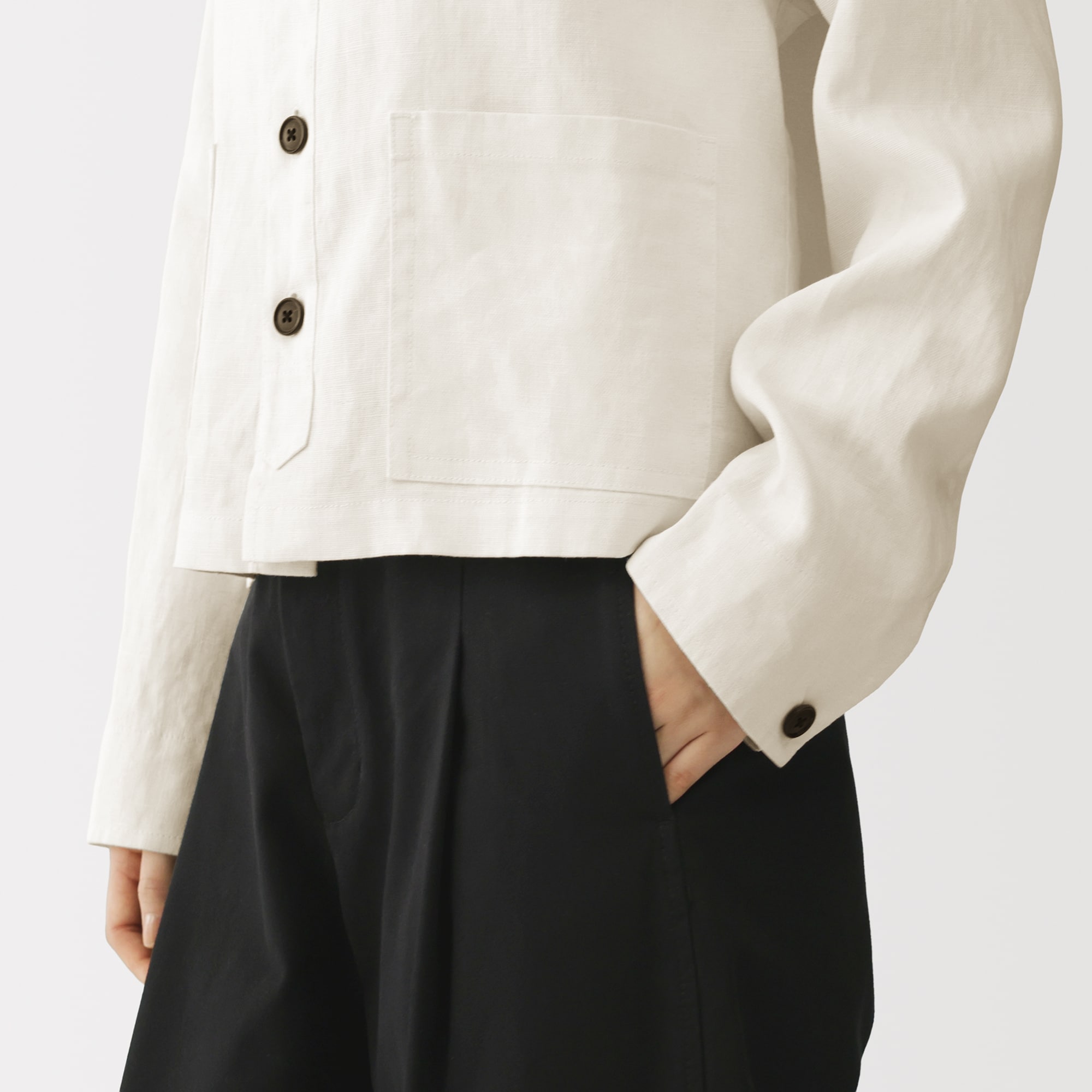 婦人　太番手リネンジャケット