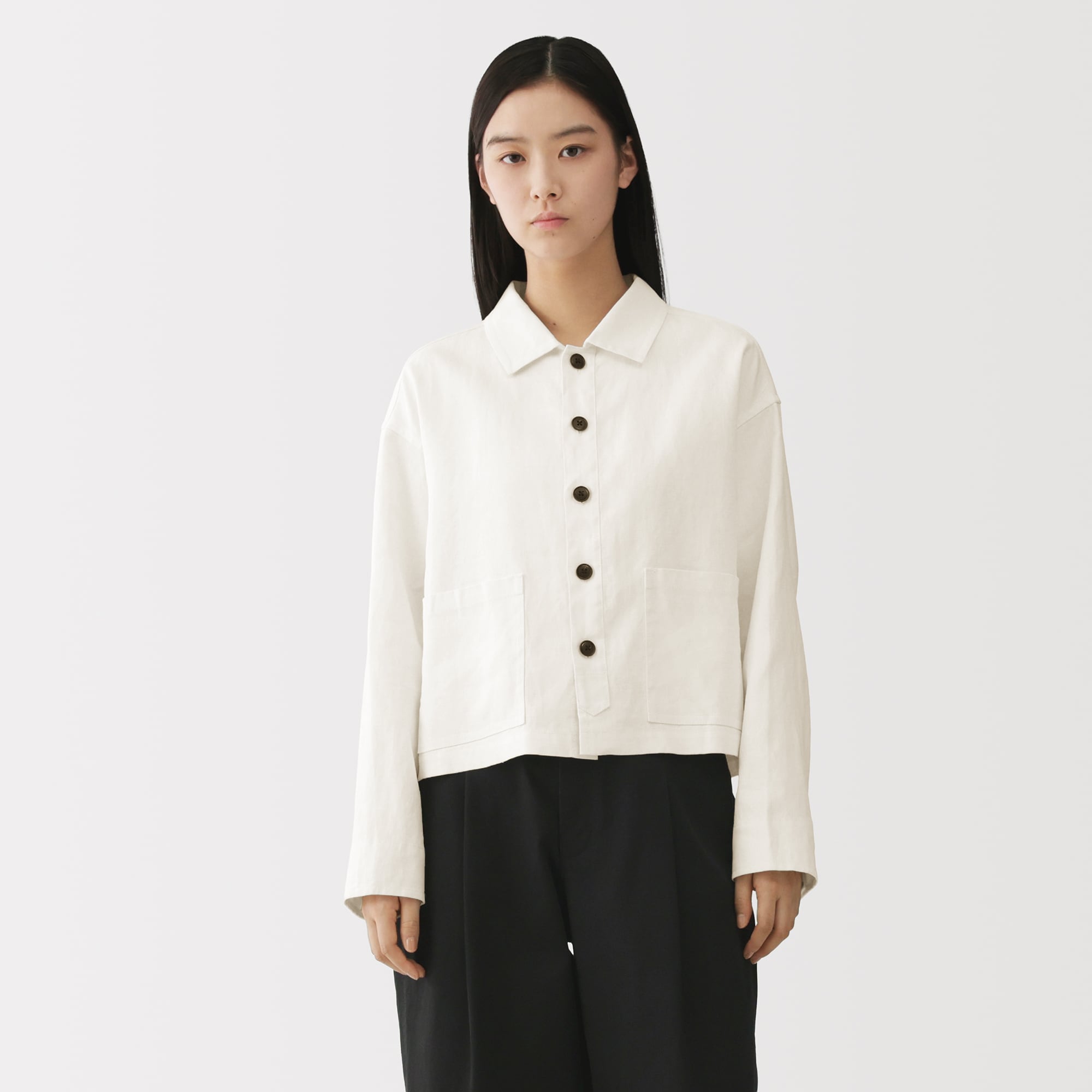 婦人 太番手リネンジャケット | 無印良品