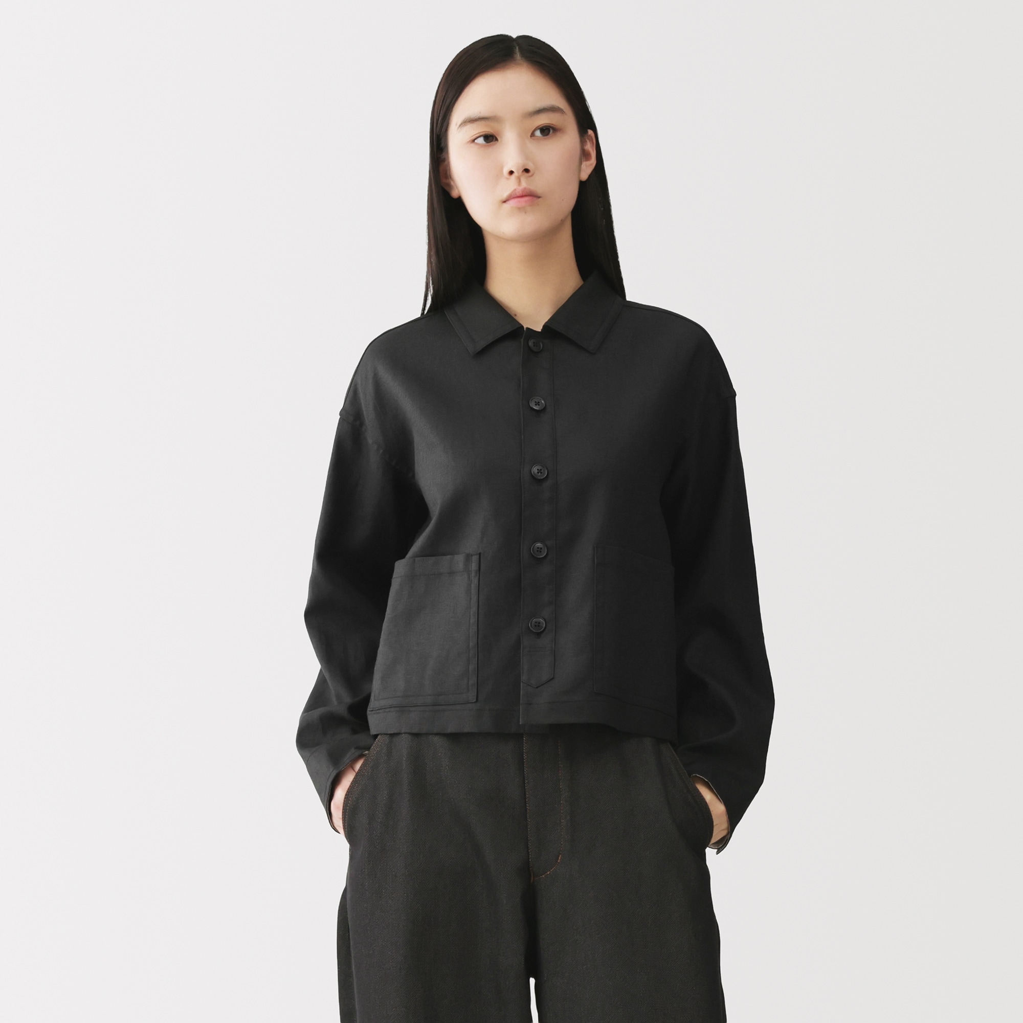 婦人　太番手リネンジャケット