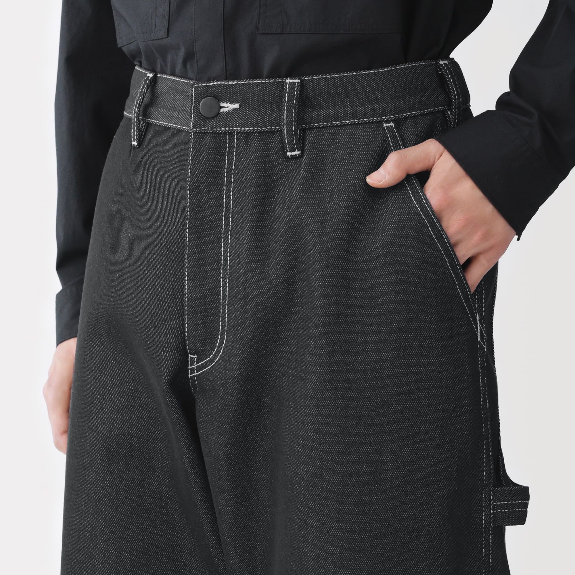 紳士　再生ポリエステルデニムワークパンツ