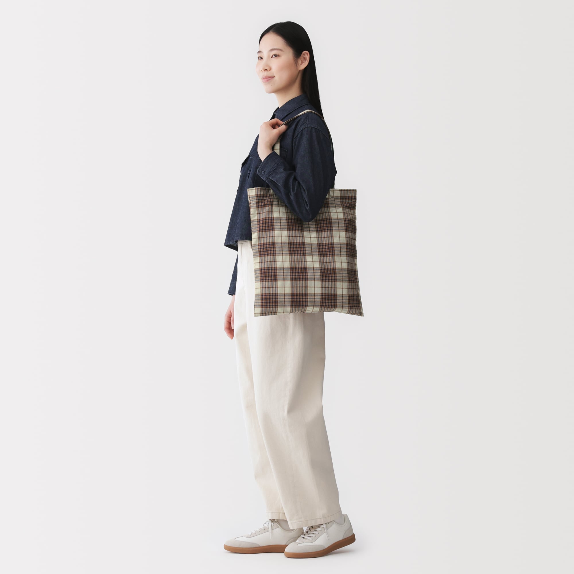 マドラスチェック　トートバッグ