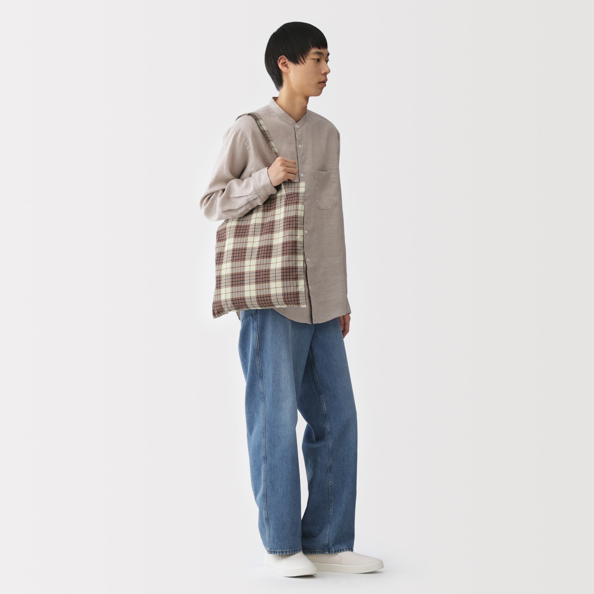 マドラスチェック　トートバッグ