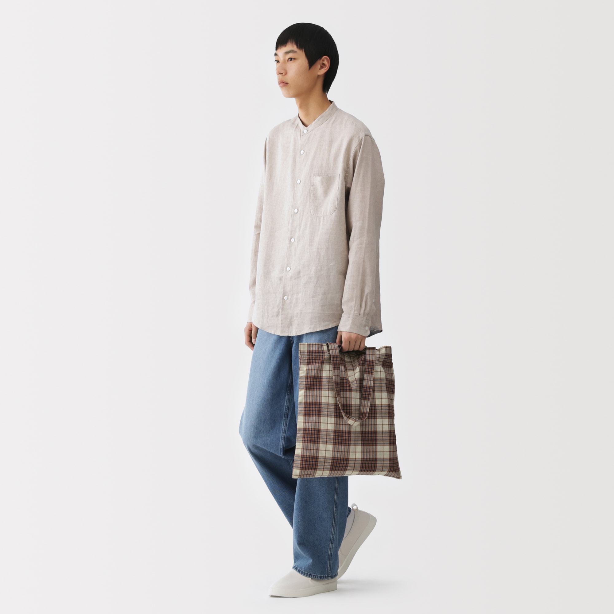 マドラスチェック　トートバッグ