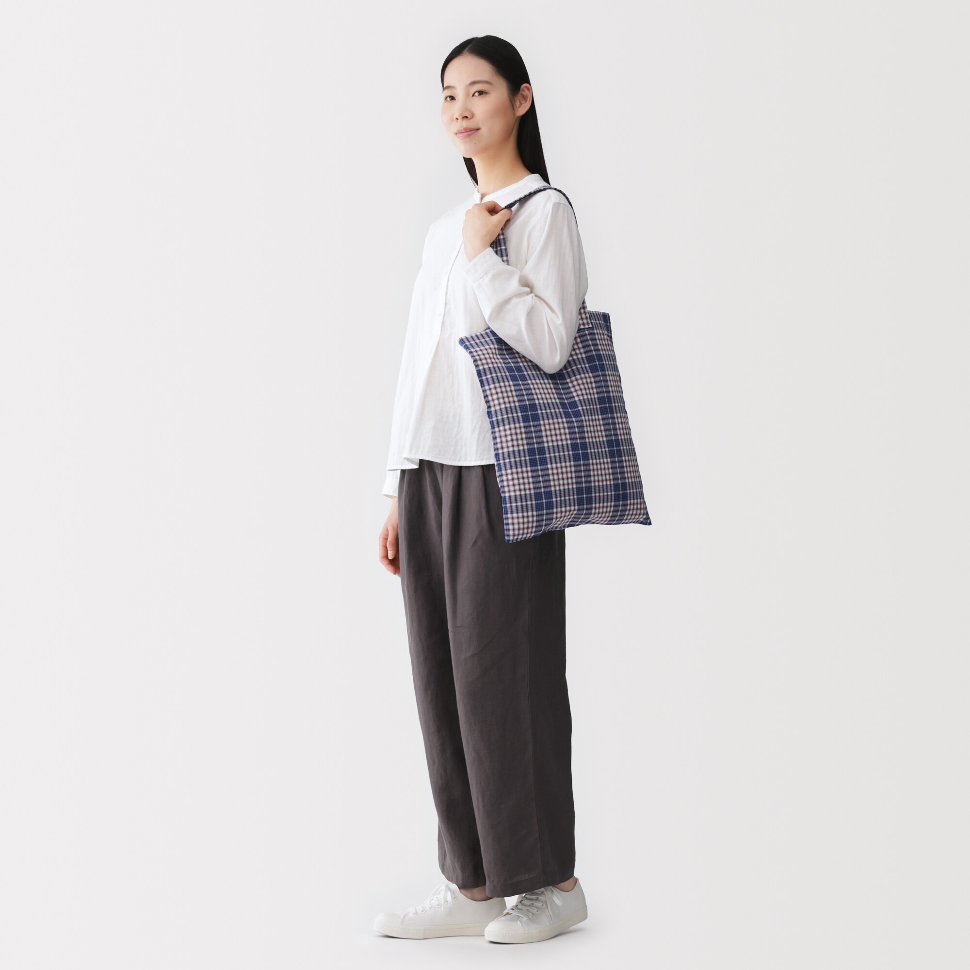 マドラスチェック　トートバッグ