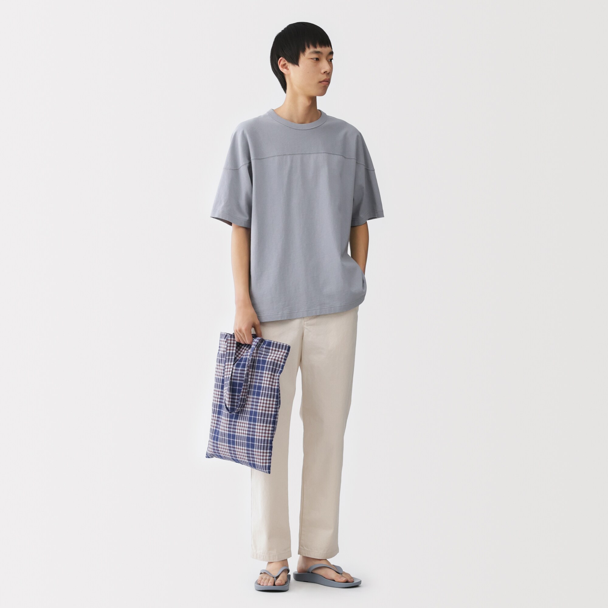 マドラスチェック　トートバッグ