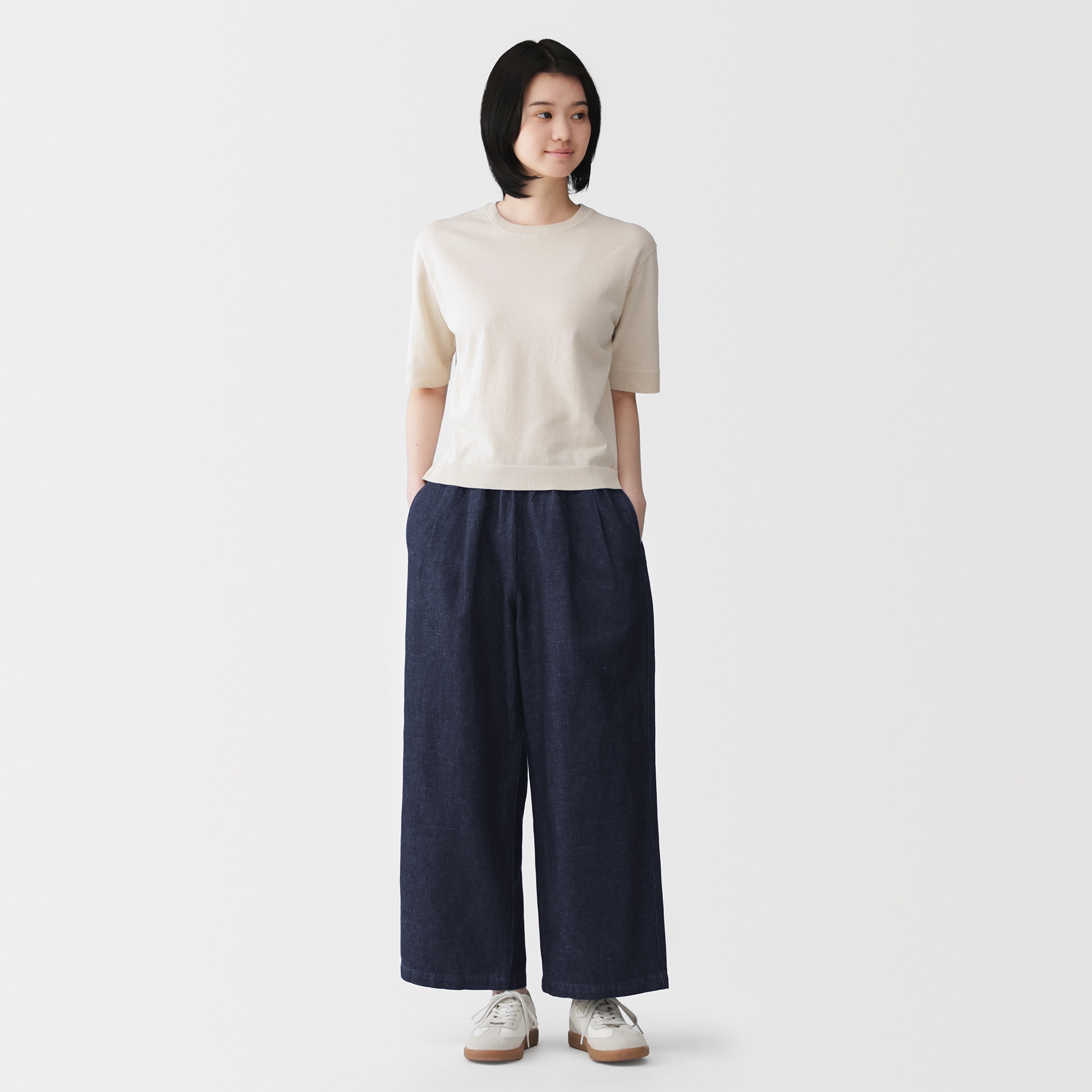 婦人 コットン リネン デニムイージーワイドパンツ | 無印良品