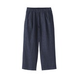 婦人　コットン　リネン　デニムイージーワイドパンツ