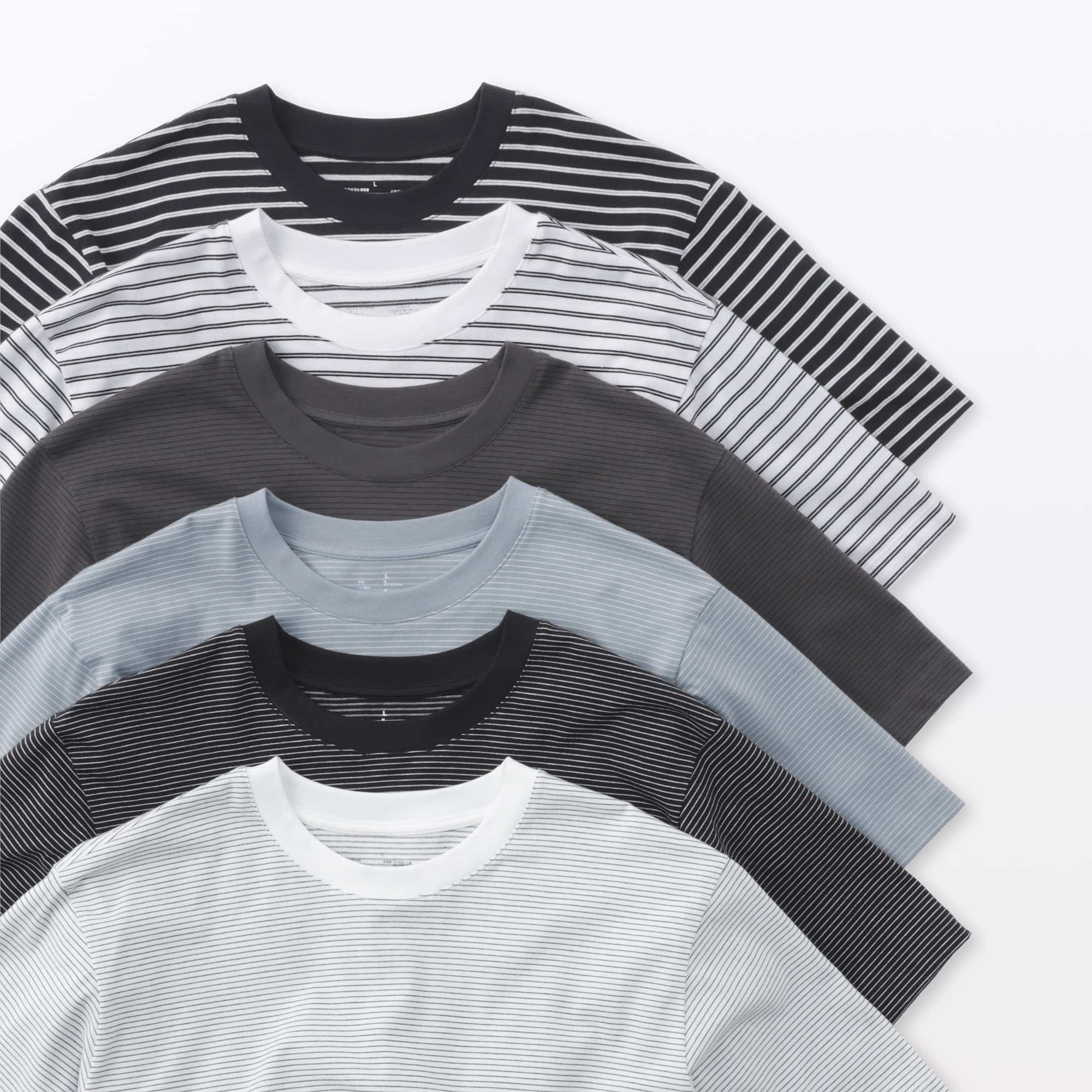 紳士　天竺編みクルーネック半袖Ｔシャツ（ボーダー）