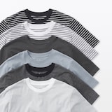 紳士　天竺編みクルーネック半袖Ｔシャツ（ボーダー）